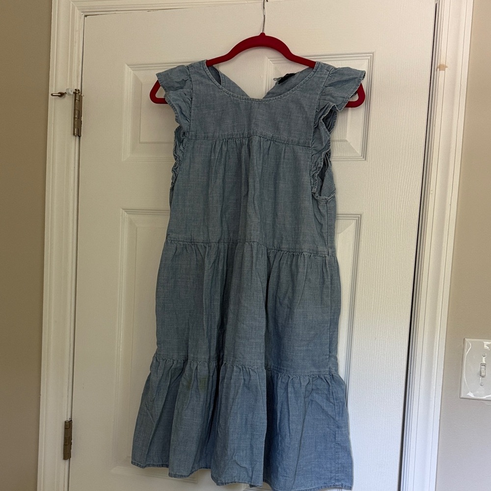 J. Crew Factory Denim Ruffle Sleeve Mini Dress - Size 4